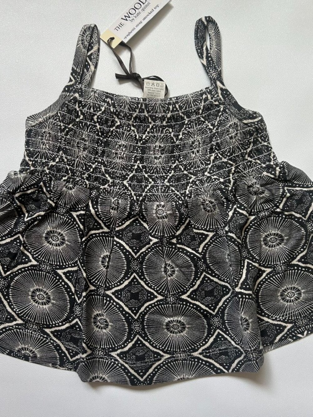 NWT Kate Quinn Smocked Tank Top 6-12M Beluga Batik The Woods Modal